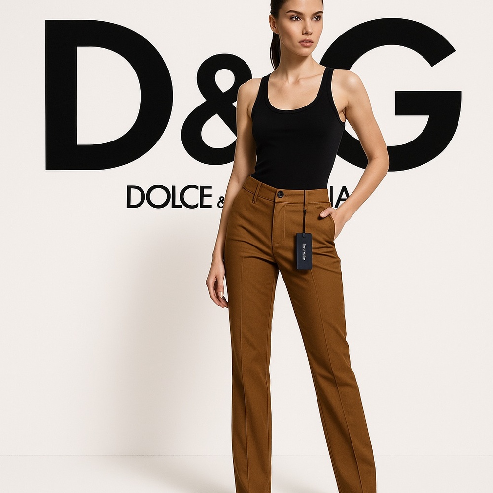 🆕🏷️ Dolce & Gabbana Beige Pinstripe Tailored Pants – Made in Italy 🇮🇹 – NWT